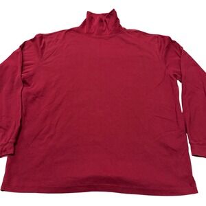 Field Gear Burgundy Red Turtleneck Men's Large 100% Cotton Long Sleeve‎